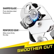 [Smoother Cut] PrinChef Manual Can Openers with Magnet, No-Trouble-Lid-Lift, Handheld Can Opener Smooth Edge with Sharp Blade