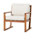 thumbnail image 3 of Modern Slat Back Solid Wood Club Chair - Brown, 3 of 7