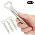 thumbnail image 6 of Compact & Portable Kitchen Tools for Effortless Lid Removal Mini Stainless Steel Beer Bottle Openers, 3-Pack, 6 of 8