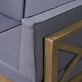 thumbnail image 3 of Luella Outdoor Modular Sectional Acacia Wood Loveseat with Cushions, Gray, Dark Gray, 3 of 8