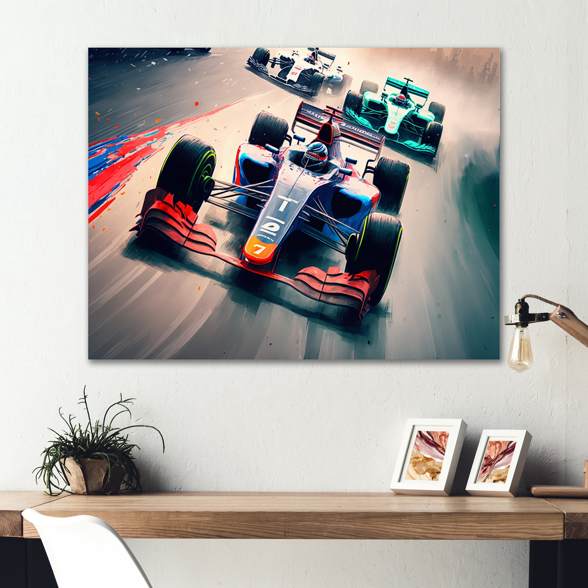 Designart Formula Car Racing VI Canvas Wall Art
