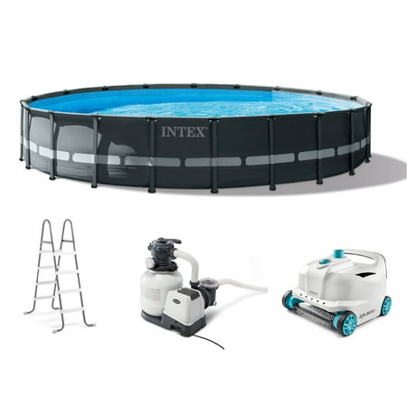 UPC: 0193802255126 | Intex 26333EH 20 x 48 Round Frame Swimming Pool Set w/ Robot Vacuum