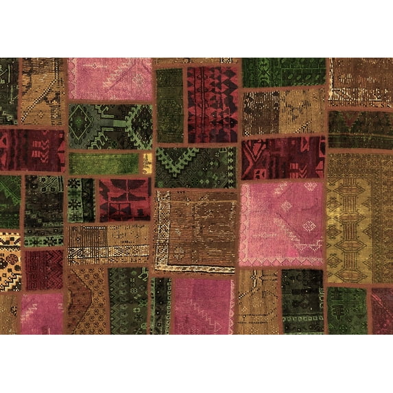 Ahgly Company Indoor Rectangle Oriental Brown Modern Area Rugs, 7' x 10'