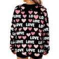 thumbnail image 6 of Xdegoge Valentine's Day Sweatshirt Women Love Heart Print Tops Long Sleeve Holiday Fashion Outfit Soft Oversized Crewneck Couples Matching Sweatshirts, 6 of 9