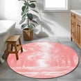 thumbnail image 3 of Round Rugs 4Ft, Pink Trees Round Area Rug Washable Indoor Throw Carpet, Forest Art Decor Spring Summer Nature Leaf Soft Non Slip Circle Rug for Kitchen Nursery Room Home Decor Aesthetic, 3 of 8