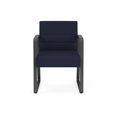 thumbnail image 2 of Waterfall Reception Waiting Sled Base Guest Chair / Charcoal Steel / Navy Blue, 2 of 5