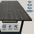 thumbnail image 6 of Sturdy Conference Table With Cable Management Grommets By Ahliss- Modern Rectangle Office Meeting Table With Wood Tabletop And Metal Frame & Legs- Easy Assembly Boardroom Table, 6 of 8
