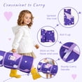 thumbnail image 4 of Toddler Nap Mat, Caveen Sleeping Bag with Blanket and Removable Pillow, Portable Slumber Bags for Daycare and Travel, Easy to Roll, 55"x22", Purple, 4 of 8