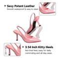 thumbnail image 4 of CHICVOMEY Women Kitten Heels Pointed Toe Slip-Resistant Adjustable Slingback Strap Comfortable 3.55in Sexy Womens Heels for Party Banquet Stage Daily, 4 of 9