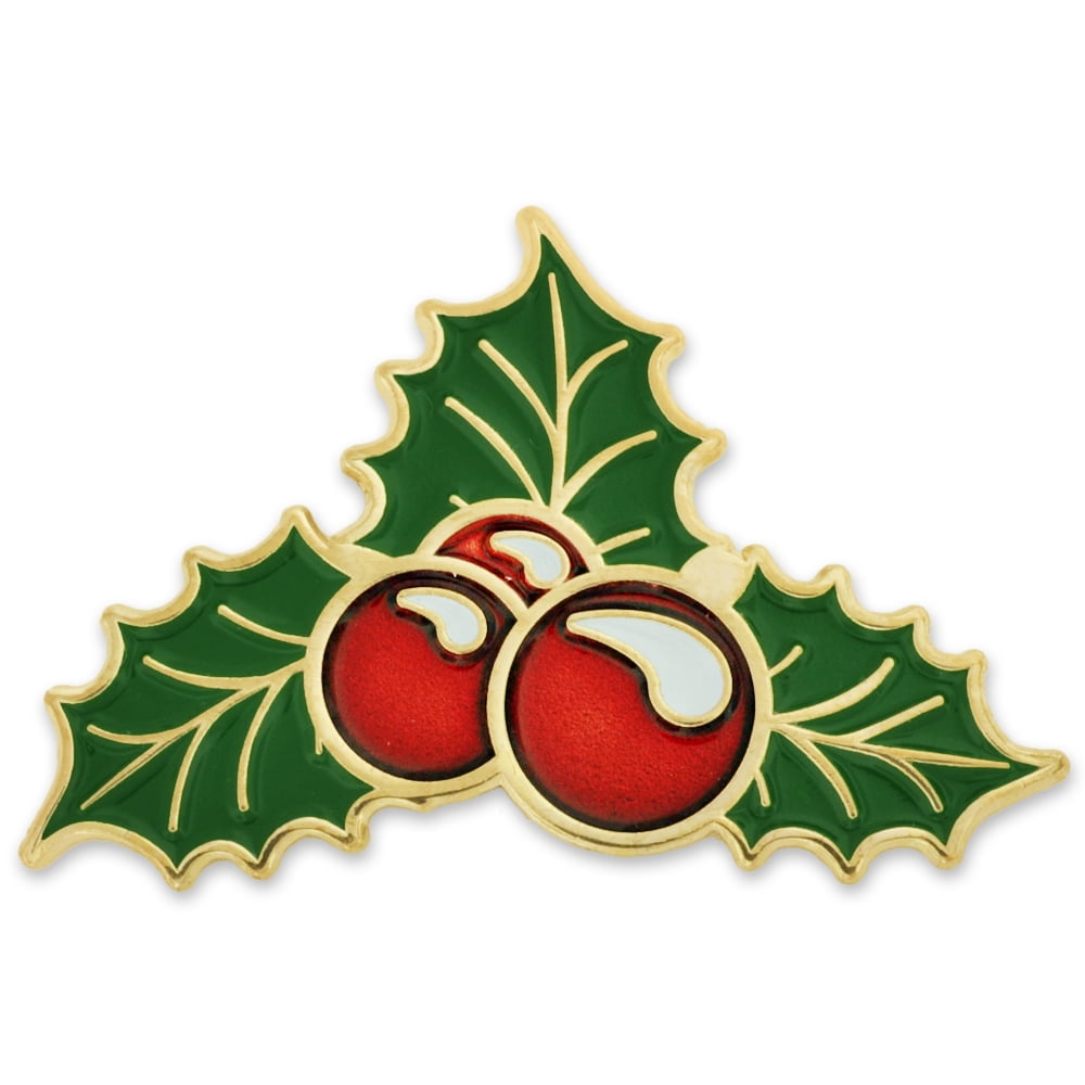 Christmas Holly Berry Xmas Mistletoe Holiday Lapel Pin 