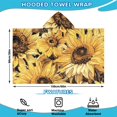 thumbnail image 2 of Yellow Sunflower Art Pattern Hooded Bath Towel，60"x35" for Ages 3 To 12 Kids, Quick Dry Lightweight Soft Microfiber Hood Beach Towel Cover Up for Kids, 2 of 7