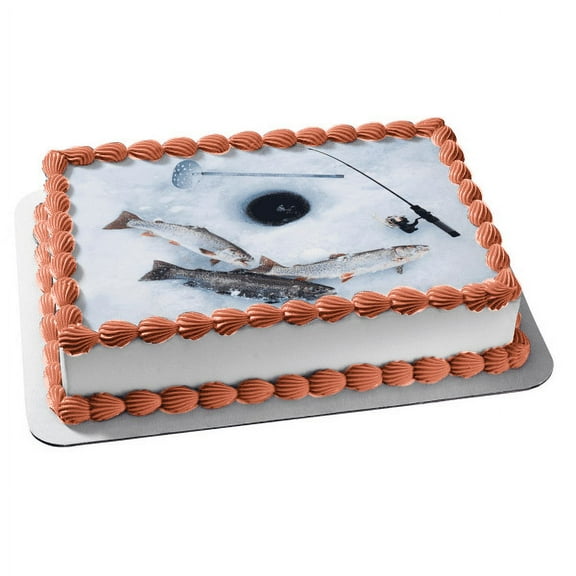 Ice Fishing Edible Image Cake Topper, by A Birthday Place