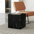 thumbnail image 3 of Gzxs Elegant Black Accent End Table | No Assembly Needed | Faux Marble Square Side Table Small Nightstand for Living Room | 15.75" L x 15.75" W x 15.75" H | Contemporary Home Furniture, 3 of 9
