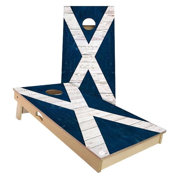 Skip's Garage | Scotland Flag Cornhole Board Set | Includes Boards & Bags | Choose Your Size & Accessories