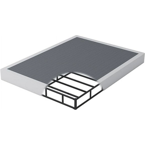 King Box Spring 9 Inch - Heavy Duty Box Spring Mattress Foundation Metal Bed Base with Fabric Cover, Noise Free Easy Assembly Non Slip/Non-Slip/Easy Assembly
