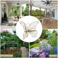 thumbnail image 2 of HLR Outdoor Bench with Butterfly Inspired Pattern, 50" Metal Frame Patio Garden Chair Cast Iron, Brown, 2 of 8