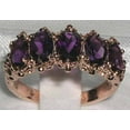 thumbnail image 2 of LBG British Made 10k Rose Gold Natural Amethyst Womens Eternity Ring - 33 size options - Size 7, 2 of 6