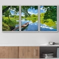 thumbnail image 2 of wall26 Framed Canvas Print Wall Art Set Boat on Lake in Spring-Summer Landscape Nature Wilderness Photography Realism Rustic Scenic Colorful for Living Room, Bedroom, Office - 16"x24"x3 Whi, 2 of 5