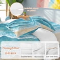 thumbnail image 4 of Abstract Waves Duvet Cover Set California King Size Spray Blue Ocean Seaside Watercolor Soft Lightweight Comforter Covers 4 Piece Bedding Set with 1 Duvet Cover 1 Bed Sheet & 2 Pillow Shams, 4 of 8
