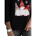 thumbnail image 4 of DYMADE Women Plus Size Christmas Printed Zipper Long Sleeve Knit Fabric Casual Top, 4 of 4
