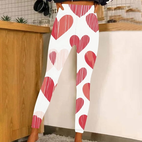 Under$5 TIMIFIS Yoga Pants Women - High Waisted Leggings for Women - Valentine's Day Loved Print Tummys Control Cycling Workout Yoga Pants - Full-Length - Spring/Summer