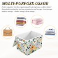 thumbnail image 6 of Yayeee Collapsible Storage Bin with Lid Fabric Closet Decorative Basket with Handles, Green Floral Pattern, 6 of 7