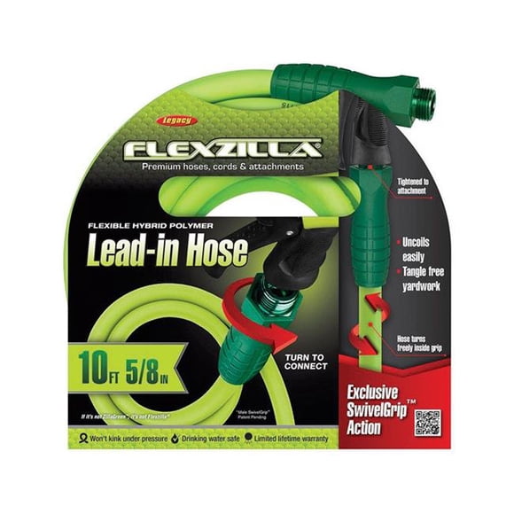 Legacy Flexzilla 0.62 in. Dia. x 10 ft. Kink Resistant Lead-in Garden Hose