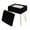 Black-Rabbit fur, variant on Vanity Stool Chair with Storage,Faux Fur Ottoman with Metal Legs and Anti-Slip Feet for Makeup Bedroom Living Room,15.7"L x 11.8"W x 19.4"H