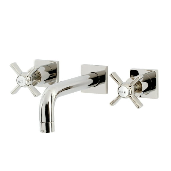 Kingston Brass KS6126ZX Millennium Double-Handle Wall Mount Bathroom Faucet, Polished Nickel