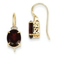 thumbnail image 1 of 14K Yellow Gold Diamond and Garnet Oval Dangle Earrings, 1 of 2