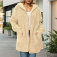 thumbnail image 2 of Women's Fleece Jacket Zipperr Long Sleeve Hooded Fuzzy Warm Jackets Womens Fall Jackets Womens Winter Coats, 2 of 5