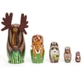thumbnail image 2 of Gwong Juguete 5pcs / set Pintado a mano Muñecas de madera de madera Matryoshka Deer Animal Figurines Toy Gwong 30004238, 2 of 5