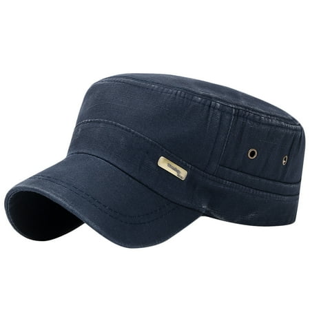 JDEFEG Mens Baseball Cap Golf Hat Adjustable Low Profile Cotton Hat Plain Cap Men Women Baseball Cap Vintage Cap Unisex Hat Sun Flat Fashion Sport Baseball Caps Navy