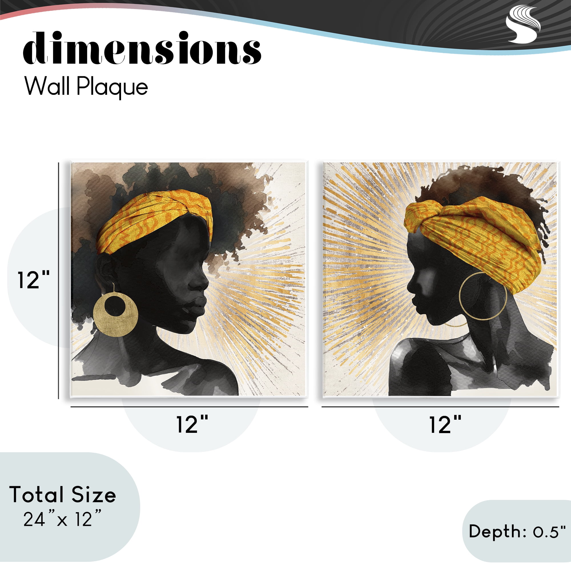 Stupell Industries Radiant Portraits Of Women 2 Piece Wall Plaque Art Set, design by CAD Designs
