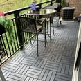 thumbnail image 4 of 44 Pack Plastic Interlocking Deck Tiles, 12"x12" Interlocking Patio Tiles, All-Weather Indoor Outdoor Use, Floor Decking Tiles for Garden Lawn Swimming Pools Porch Poolside Balcony Backyard, 4 of 9