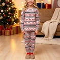 thumbnail image 2 of KICILVS Matching Christmas Pjs for Family Deer Snowflake Print Pajama Set Long Sleeve Round Neck Tops and Pants Holiday Family Sleepwear, 2 of 8