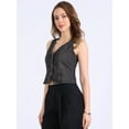 thumbnail image 2 of DARING DIVA Women's Sleeveless V Neck Casual Waistcoat Vest Jacket XS Black, 2 of 6