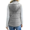 thumbnail image 4 of Fuzzy Sleeveless Vests for Women Zip Mock Neck Puffer Vests No Hood Warm Comfy Outerwear with Pockets, 4 of 7
