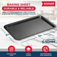 thumbnail image 2 of Bakken- Swiss Kitchen Baking Pans - Nonstick Gray Coating, 13.18’’ × 8.66’’ Commercial Grade Carbon Steel Cookie Sheet, Baking Kitchen Essentials, Oven Safe Tray (450° F), Gray, 2 of 8