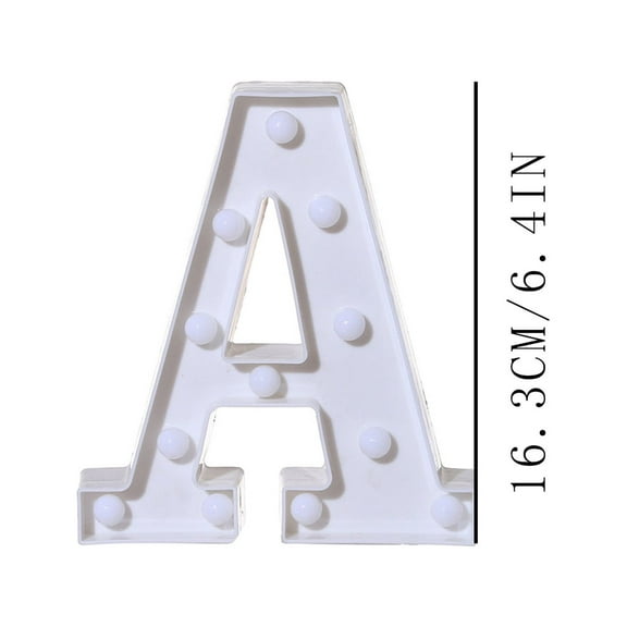 Christmas Savings! QTOCIO Home Decor, Alphabet LED Letter Lights Light Up White Plastic Letters Standing Hanging A-M &