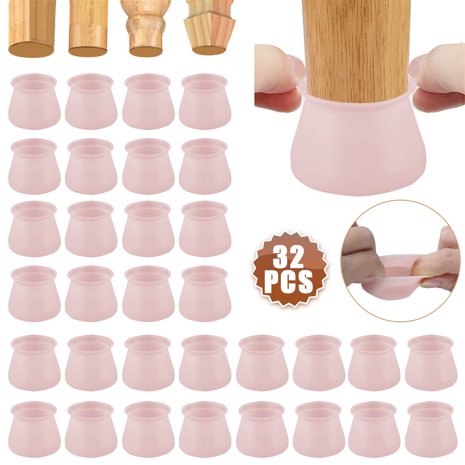 32/16pcs Chair Leg Protection Covers, EEEkit Chair Leg Floor Protectors