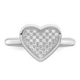 thumbnail image 5 of 925 Sterling Silver Rhodium-Plated CZ Brilliant Embers Heart Ring Size: 6; for Adults and Teens; for Women and Men, 5 of 5