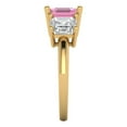 thumbnail image 3 of 4.0ct square emerald cut pink Zircon 14k yellow gold 3 stone Bridal Wedding Engagement Promise Anniversary Ring for Women size 8.75, 3 of 7