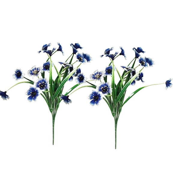 Matoen 2 Pcs Violet Artificial Flower Plants Faux Purple Bouquets, Real-Touch Home Decor Garden Patio Balcony Wedding Decoration