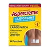Aspercreme Lidocaine Pain Relief Patch for Back, Neck & Shoulder Pain, Topical Patches With Max-Strength 4% Lidocaine & Flexible Fabric Numbs Away Pain, 6 Ct.