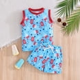 thumbnail image 2 of Karoyedx Boys 4th of July Shirt And Short Set 4th of July Baby Boy Clothes Summer Toddler Outfit Sleeveless Vest Tank Tops and Stars Shorts Set Infant Clothes Sky Blue Size,5-6 Years, 2 of 7