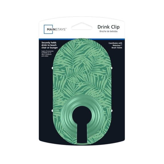 Mainstays Drink Clip, Green Palm Fronds