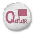 thumbnail image 1 of Qatar National Flag Purple Pattern Round Throw Pillow Home Decoration Cushion, 1 of 3