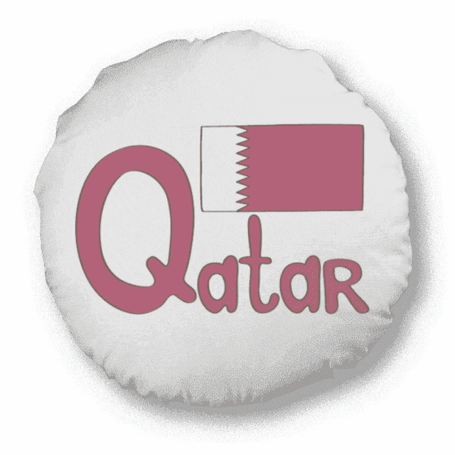 Qatar National Flag Purple Pattern Round Throw Pillow Home Decoration Cushion