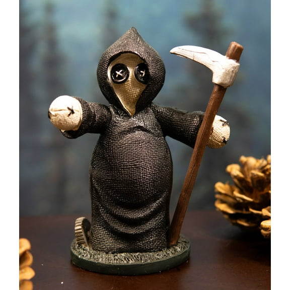 Ebros Voodoo Stiches Graveyard Grim Reaper W/Scythe Figurine Pinheadz Collection